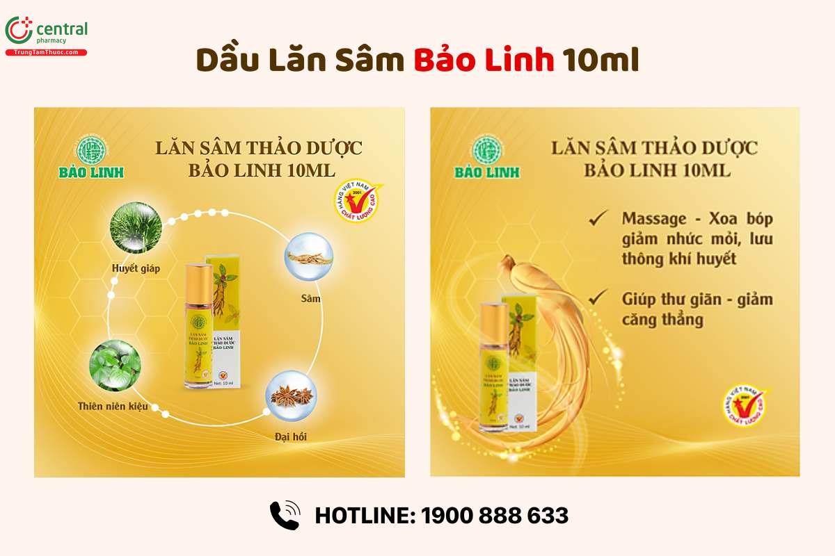 Dầu lăn Sâm thảo dược Bảo Linh 10ml được dùng để làm gì?