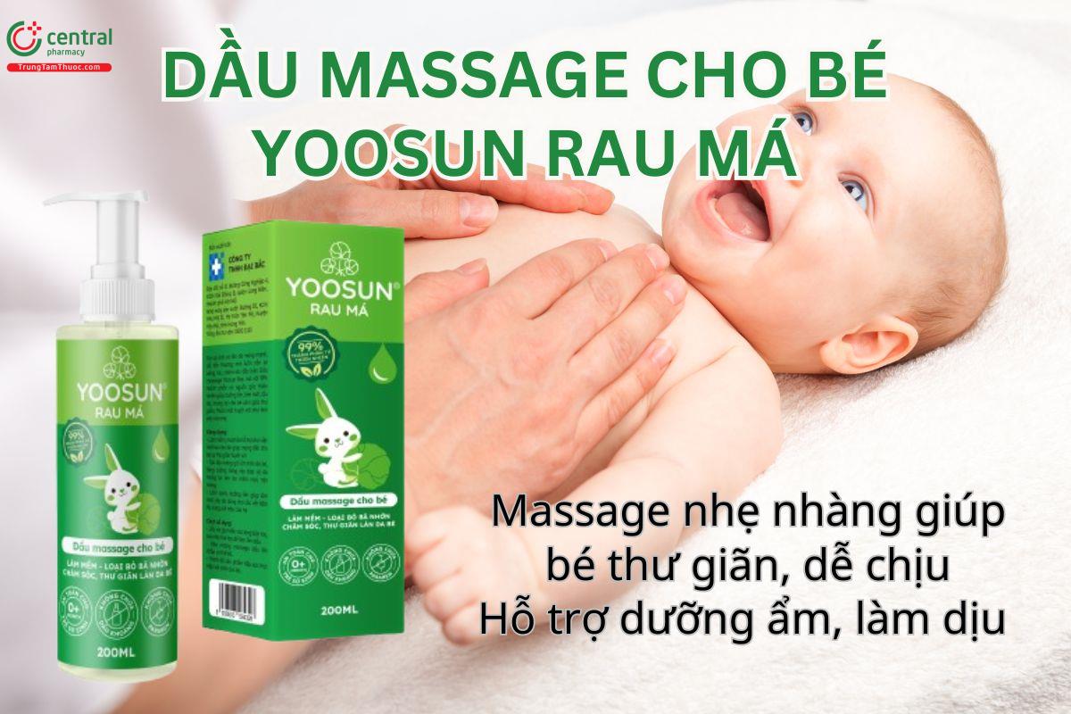 Dầu massage cho bé Yoosun Rau má mang lại cảm giác thư giãn, dễ chịu cho trẻ nhỏ