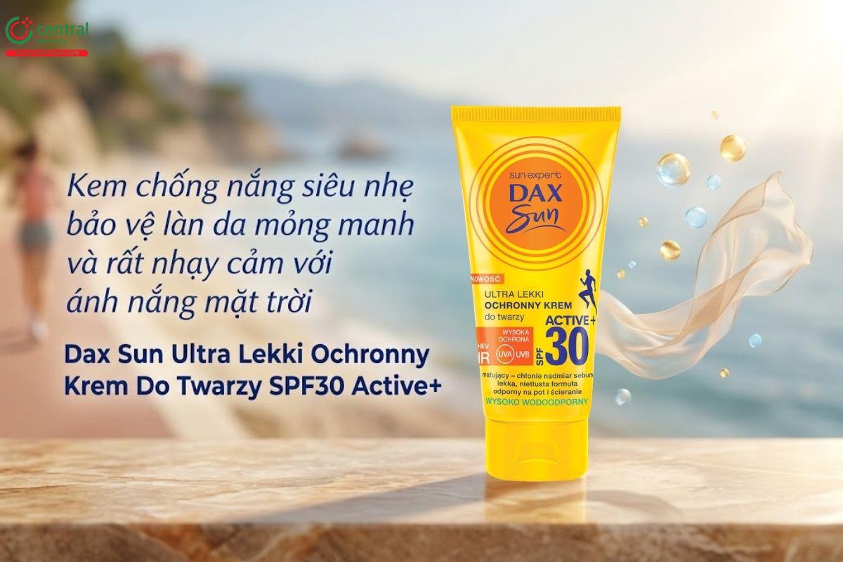 Dax Sun Ultra Lekki Ochronny Krem Do Twarzy SPF30 Active+ chống nắng hiệu quả