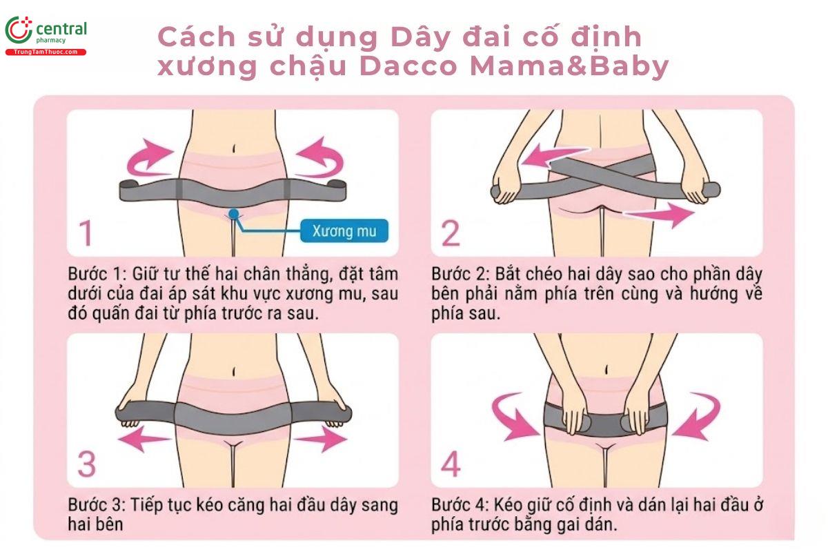 Cách sử dụng Dây đai cố định xương chậu Dacco Mama&Baby