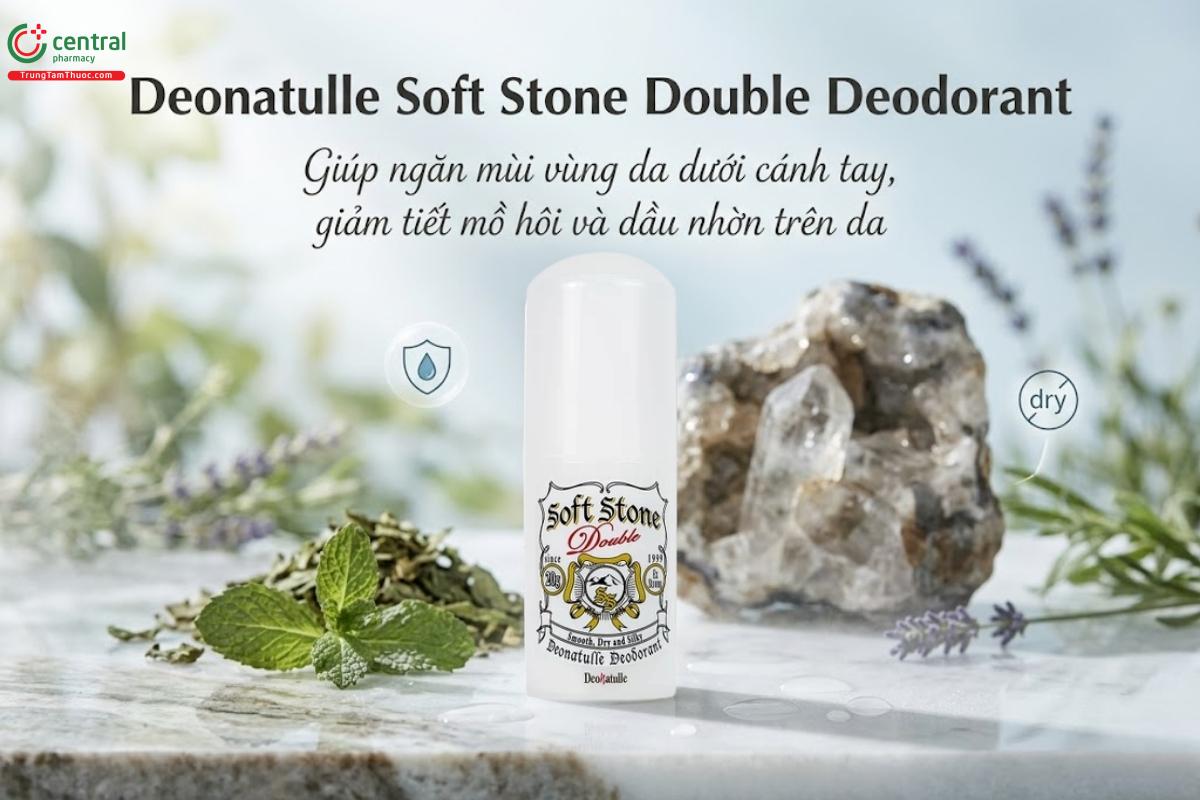 Lăn Khử Mùi Deonatulle Soft Stone Double Deodorant ngăn mùi, giảm tiết mồ hôi