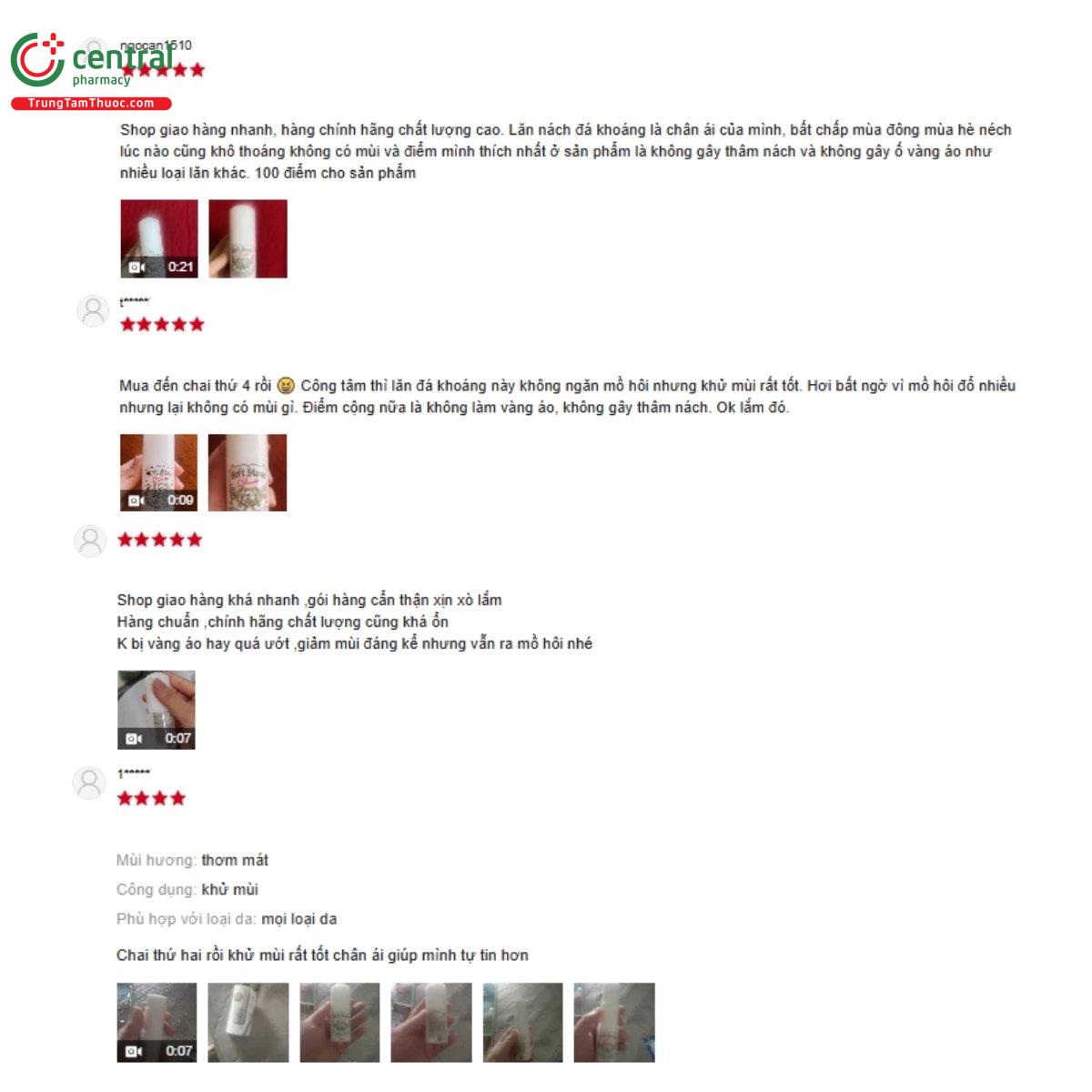 Một số đánh giá của khách hàng về sản phẩm Deonatulle Soft Stone Double Deodorant