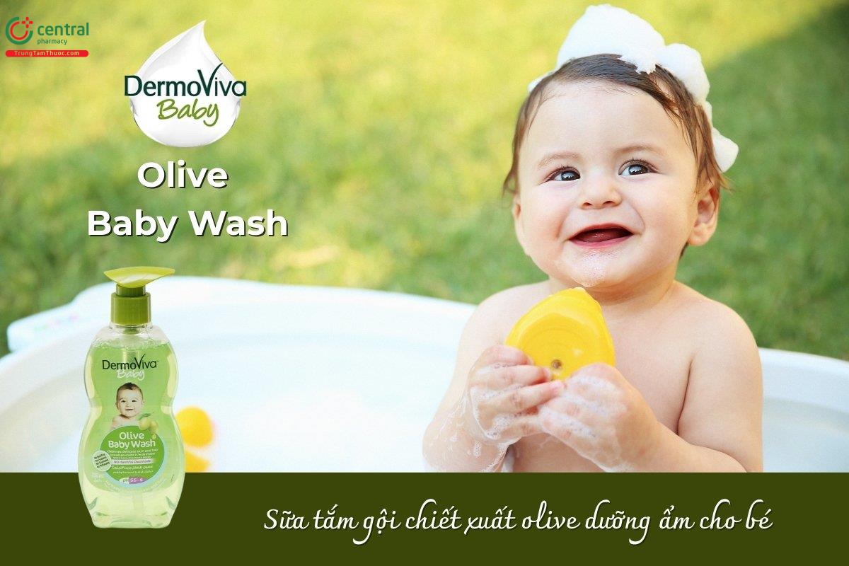 Sữa tắm gội DermoViva Baby Olive Baby Wash là sản phẩm kết hợp tắm và gội, được thiết kế đặc biệt dành cho trẻ em, giúp làm sạch nhẹ nhàng làn da và mái tóc mà không gây kích ứng.