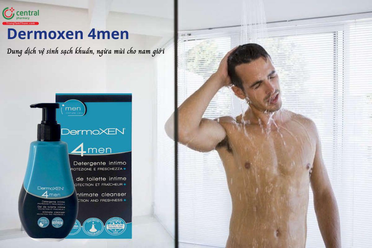 Dung dịch vệ sinh nam DermoXEN 4 men - Làm sạch dịu nhẹ, ngừa khuẩn, ngăn mùi