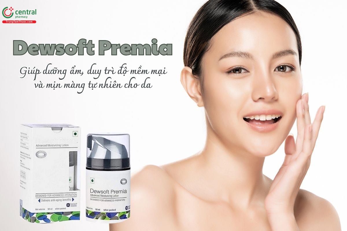 Dewsoft Premia giúp dưỡng ẩm, duy trì độ mềm mại và mịn màng tự nhiên cho da