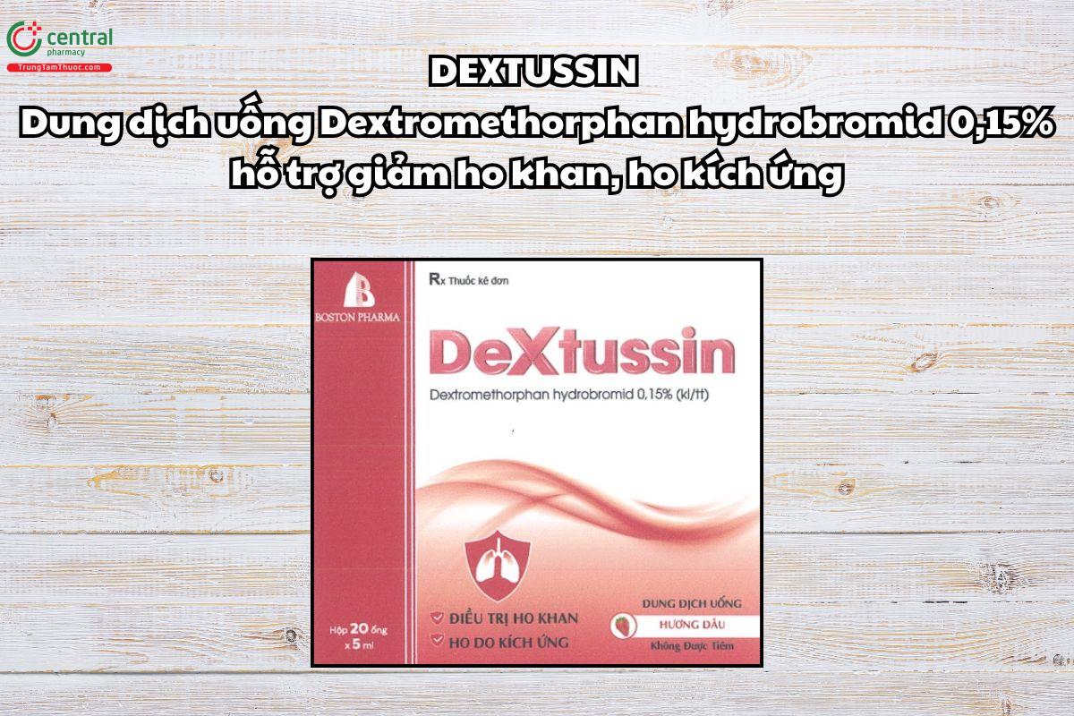 Thuốc Dextussin 7.5mg/5ml điều trị trong giảm ho khan, ho kích ứng
