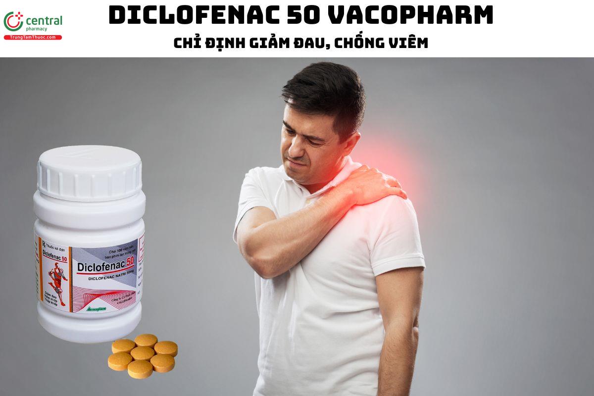 Thuốc Diclofenac 50 Vacopharm (Lọ 100 viên) - Điều trị giảm đau, chống viêm