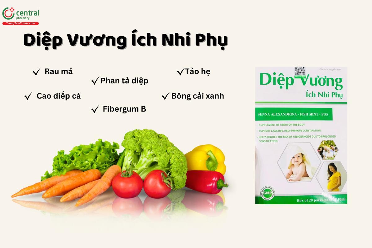 Diệp Vương Ích Nhi Phụ bổ sung chất xơ, nhuận tràng, giảm táo bón