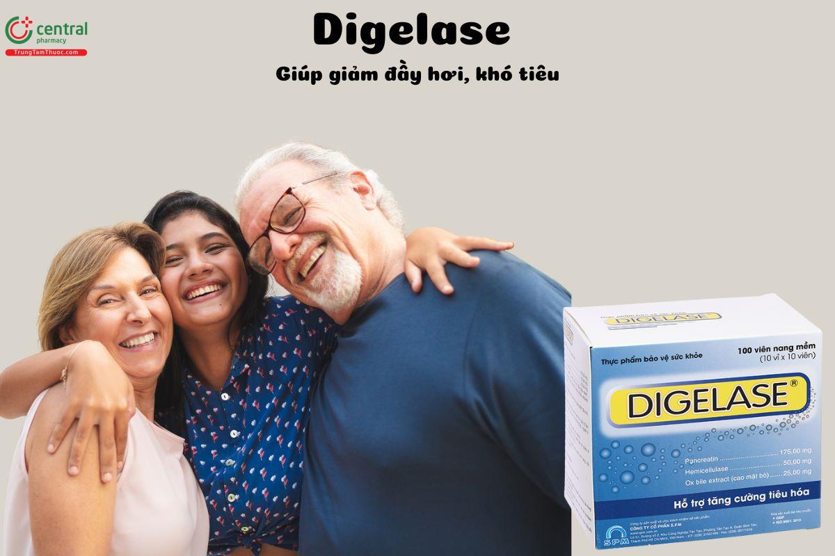 Digelase - Giúp giảm tình trạng đầy bụng, chướng hơi, khó tiêu