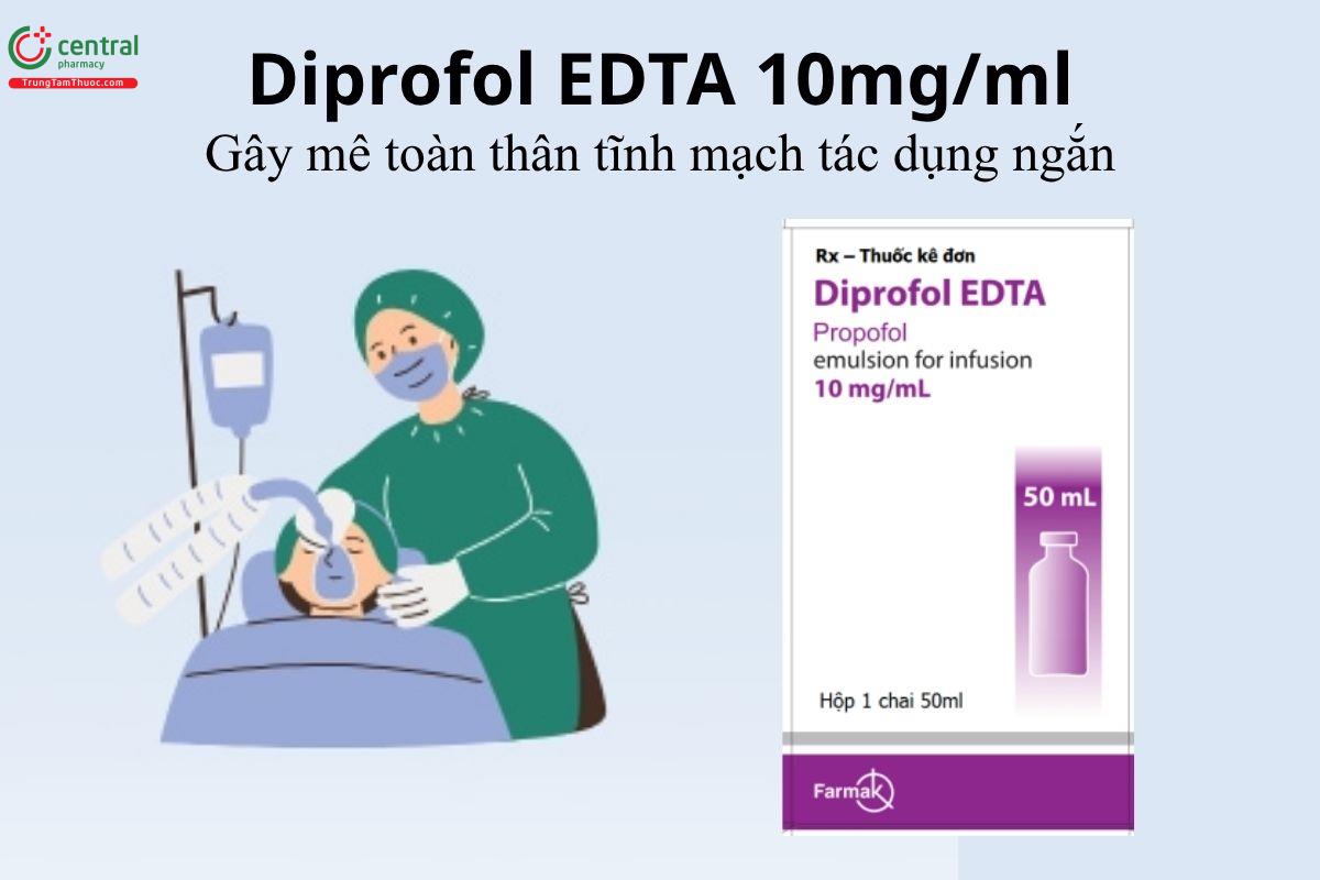 Thuốc Diprofol EDTA 10mg/ml - Gây mê toàn thân tĩnh mạch tác dụng ngắn 