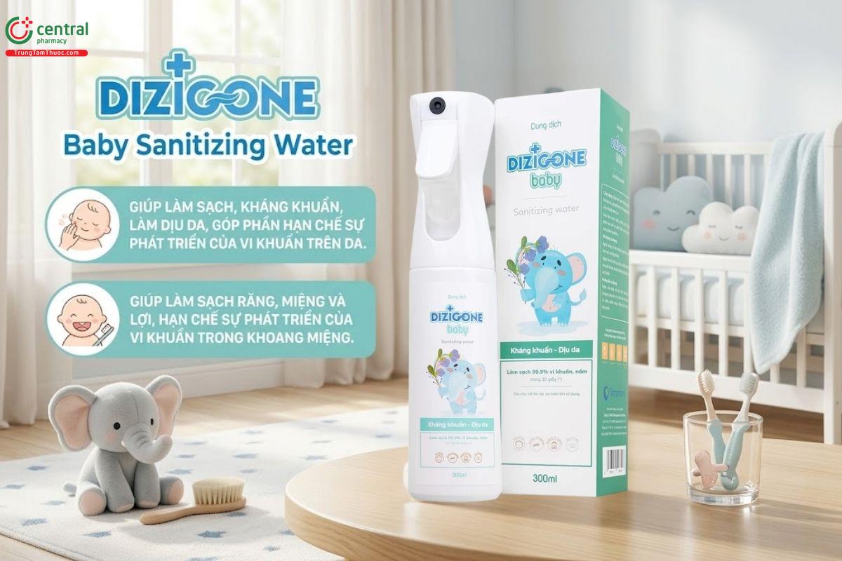 Xịt kháng khuẩn Dizigone baby 300ml kháng khuẩn, làm dịu, vệ sinh răng miệng