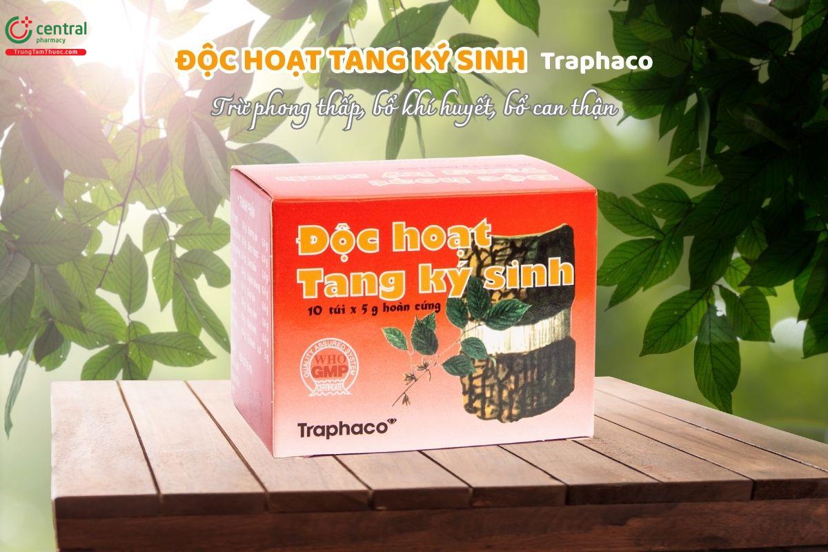 Độc hoạt tang ký sinh Traphaco dùng khi đau dây thần kinh ngoại biên như đau thần kinh tọa, nhức mỏi vai gáy, giảm các triệu chứng viêm khớp, đau nhức xương khớp.