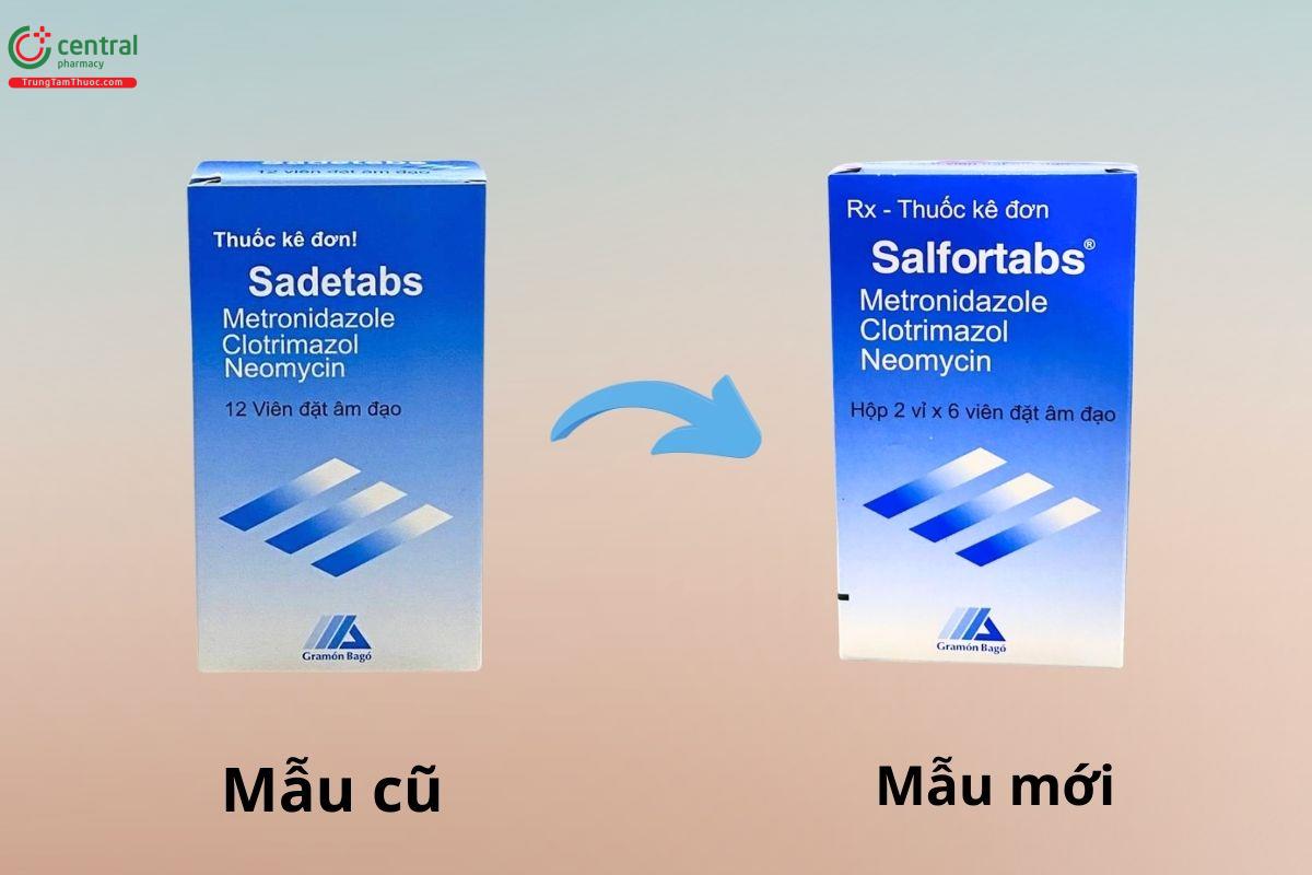 Thay đổi mẫu mã sang sản phẩm Salfortabs mẫu mới