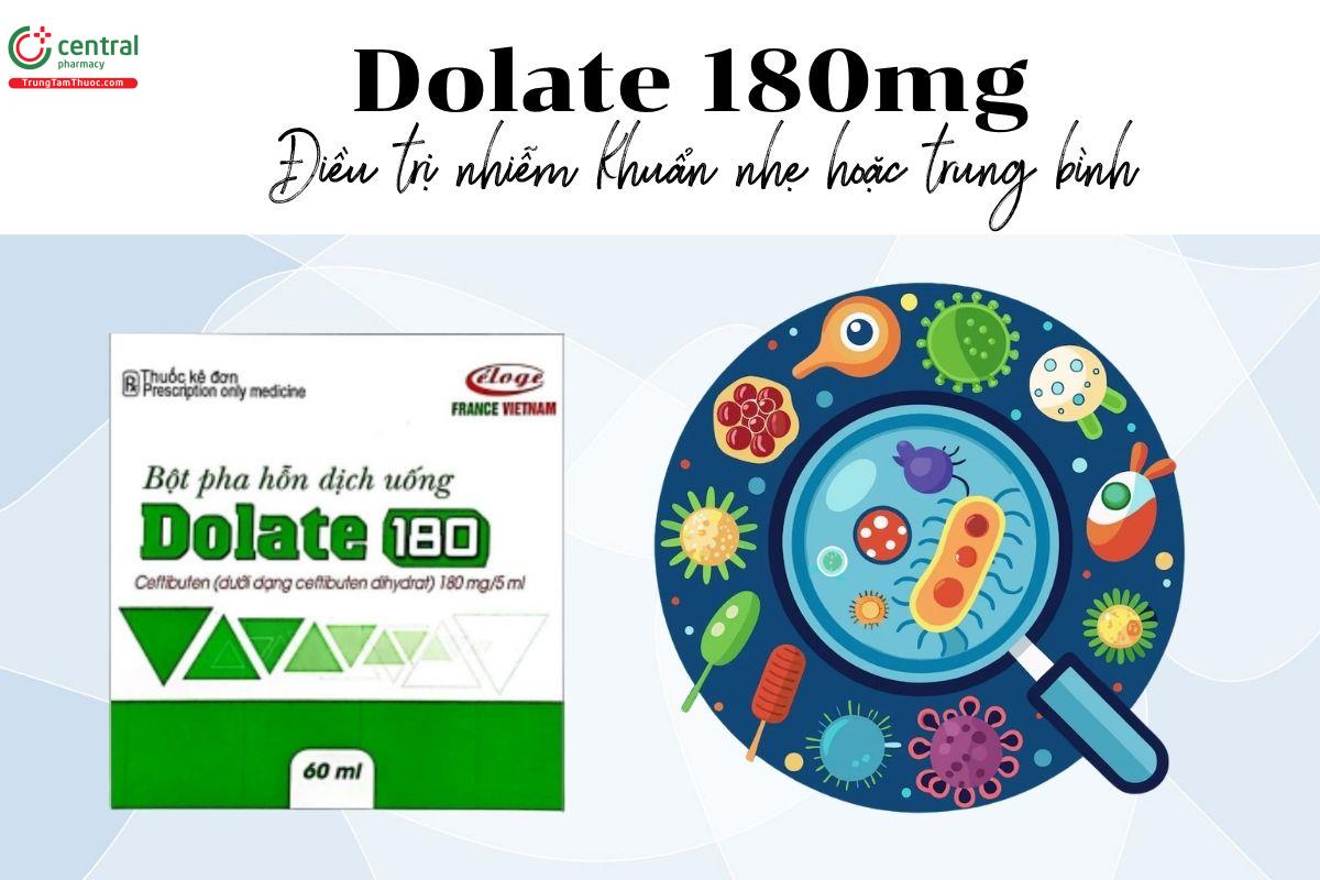 Thuốc Dolate 180 - Điều trị nhiễm khuẩn nhẹ hoặc trung bình do các vi khuẩn
