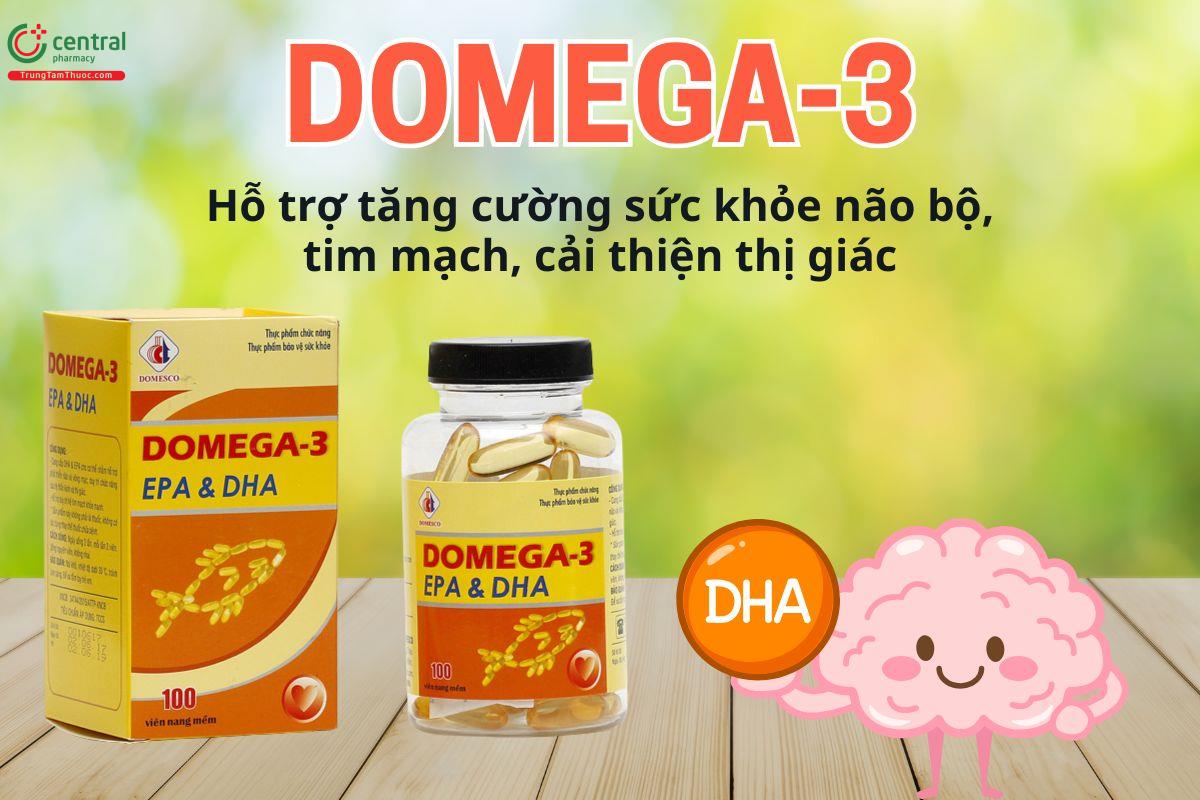 Domega-3 bổ sung DHA, EPA, hỗ trợ tăng cường sức khỏe tim mạch, não bộ