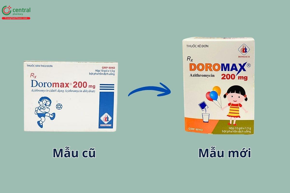 Sự thay đổi mẫu mã của thuốc Doromax 200mg từ cũ sang mới