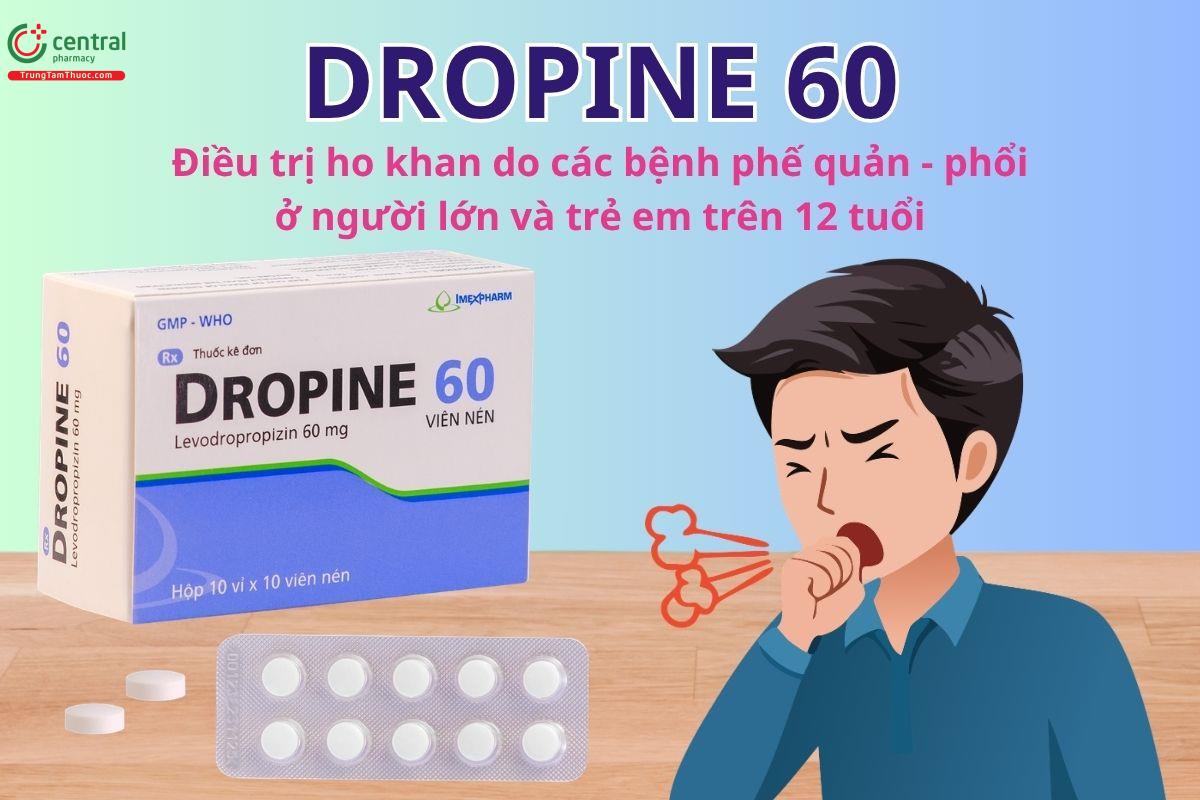 Dropine 60 điều trị triệu chứng ho khan