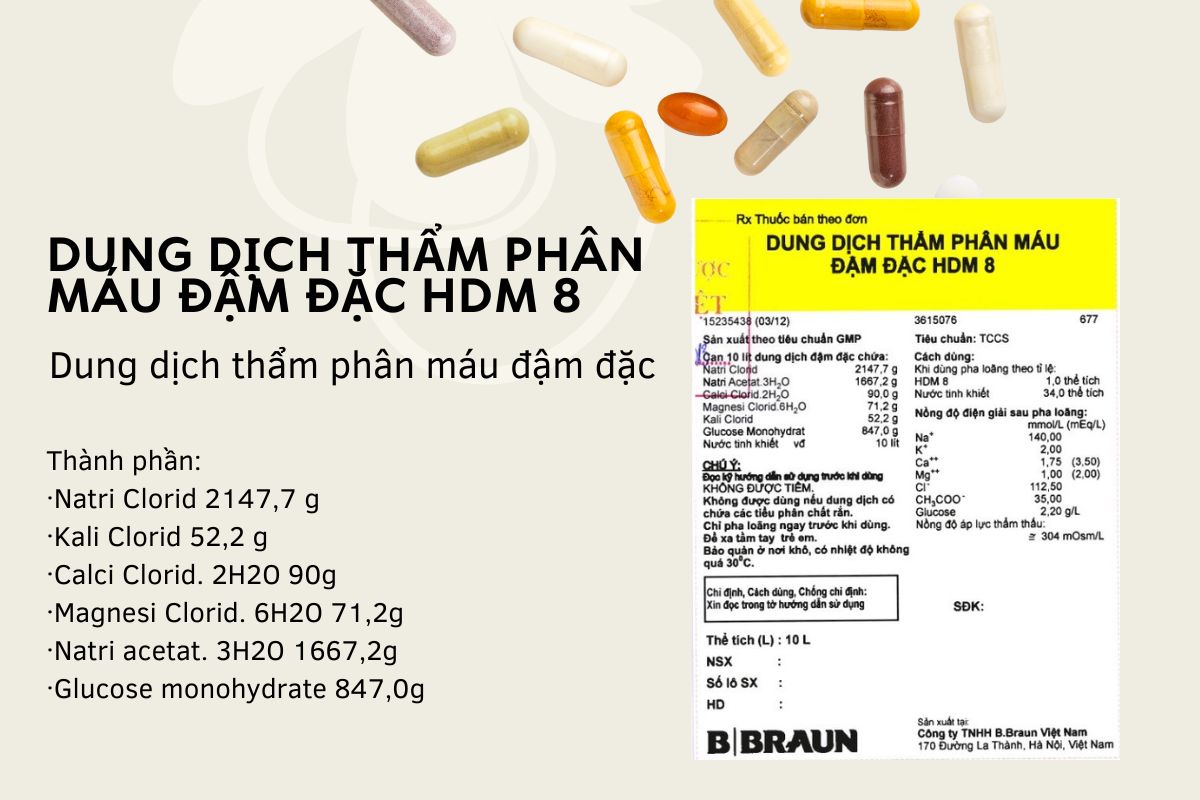 Dung dịch thẩm phân máu đậm đặc HDM 8