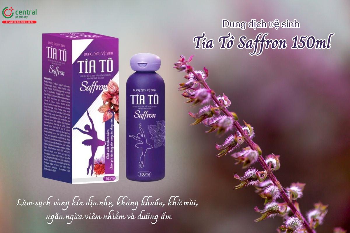 Dung dịch vệ sinh Tía Tô Saffron 150ml giúp làm sạch vùng kín dịu nhẹ, kháng khuẩn, khử mùi, ngăn ngừa viêm nhiễm và dưỡng ẩm
