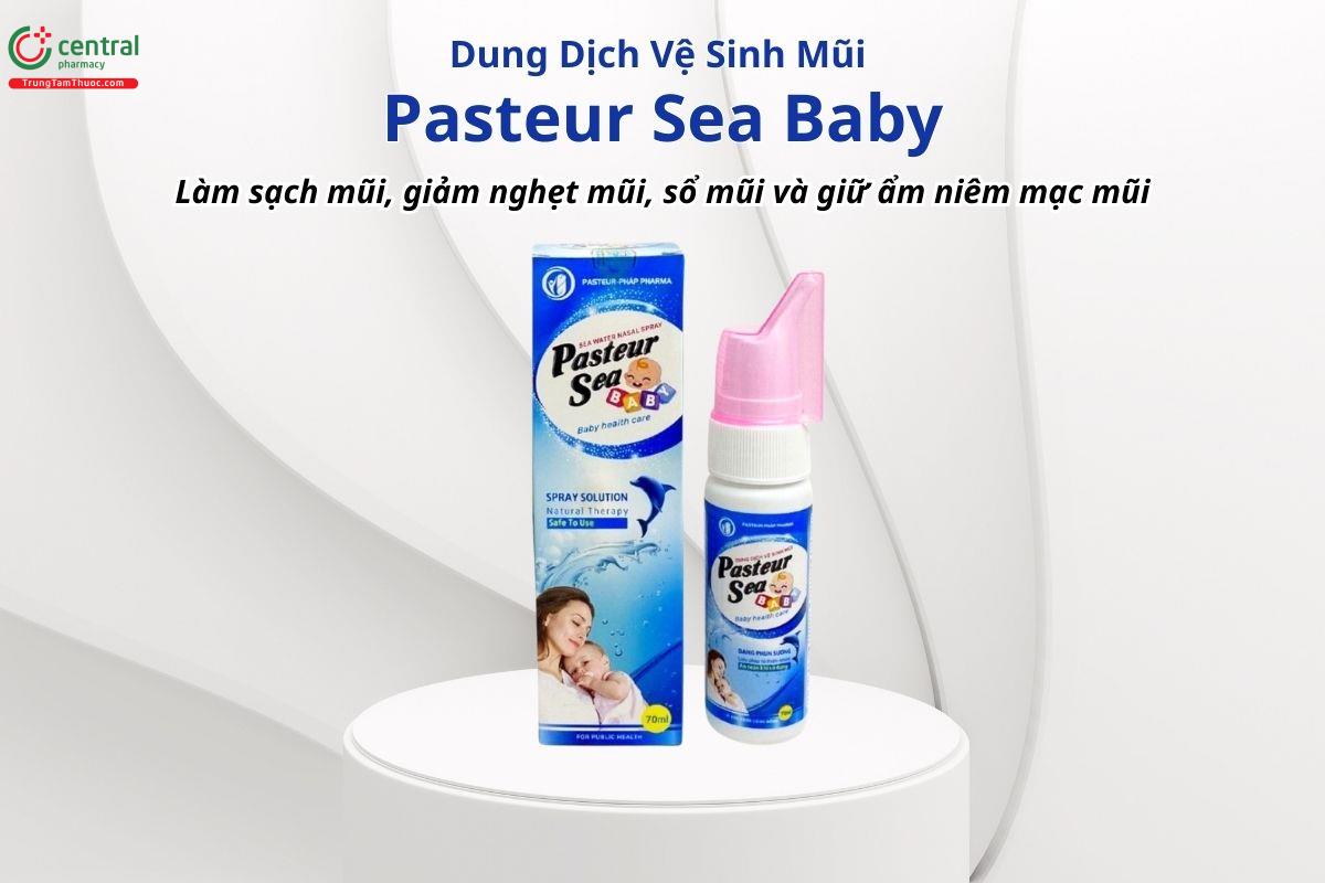Dung Dịch Vệ Sinh Mũi Pasteur Sea Baby giúp làm sạch mũi, giảm nghẹt mũi, sổ mũi và giữ ẩm niêm mạc mũi