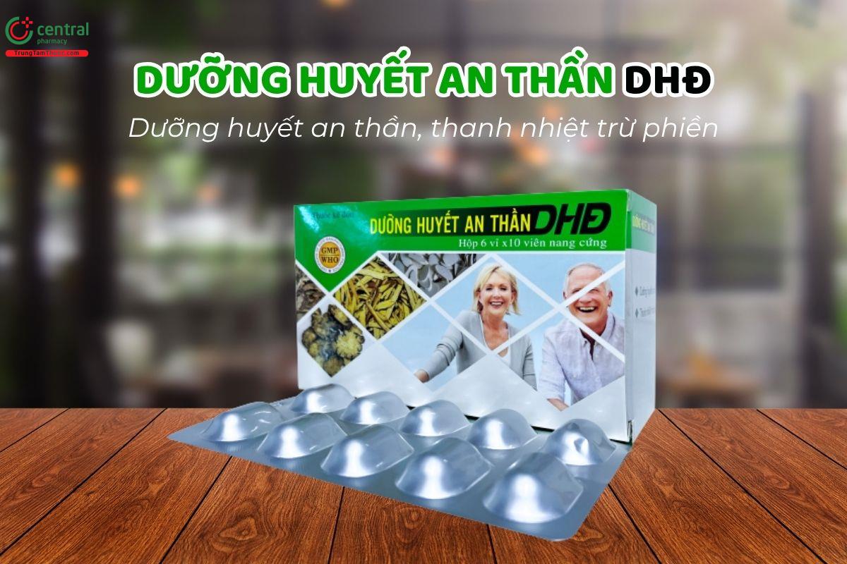 Thuốc Dưỡng huyết an thần DHĐ được sử dụng trong các trường hợp suy nhược thần kinh, hoa mắt, chóng mặt, đau đầu, khó ngủ, tim đập nhanh, bồn chồn, ra mồ hôi trộm.