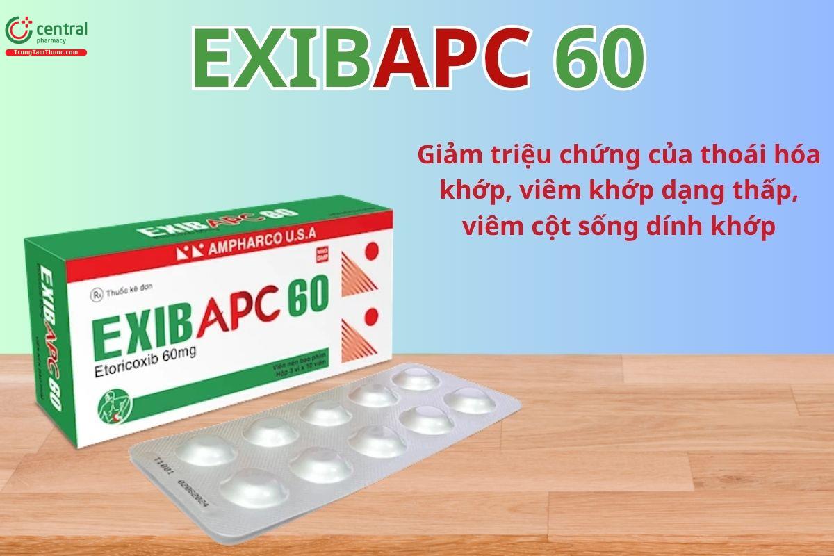 ExibAPC 60 điều trị các triệu chứng của viêm khớp, thoái hóa khớp