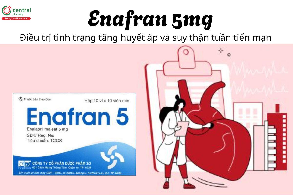 Thuốc Enafran 5mg - Điều trị tình trạng tăng huyết áp và suy thận tuần tiến mạn