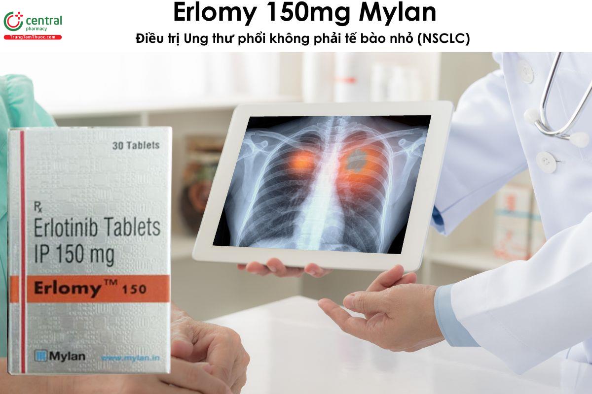 Thuốc Erlomy 150mg Mylan điều trị Ung thư phổi không phải tế bào nhỏ (NSCLC)