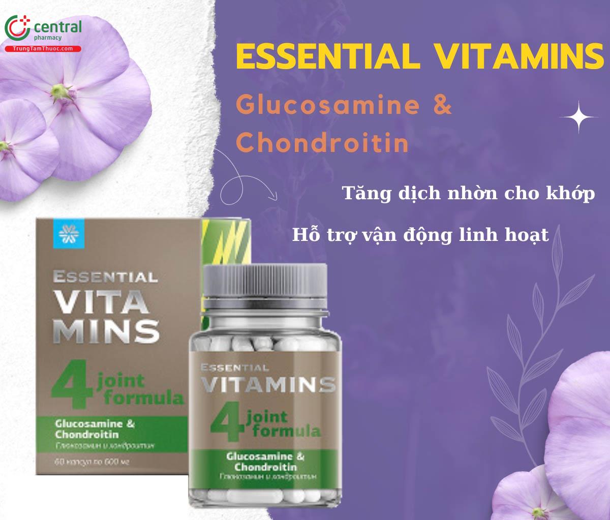 Essential Vitamins Glucosamine & Chondroitin tăng dịch nhờn cho khớp