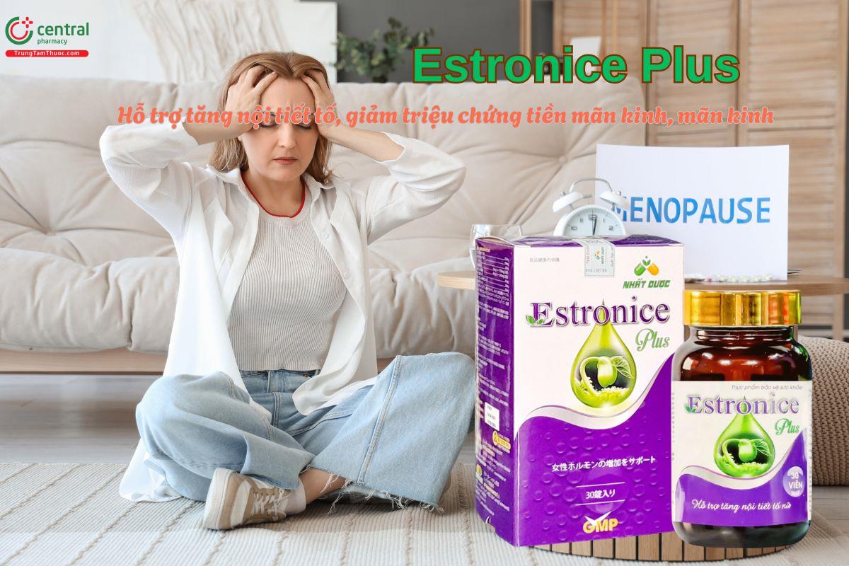 Viên uống Estronice Plus giúp tăng cường nội tiết tố nữ, giảm bốc hoả, mất ngủ do triệu chứng tiền mãn kinh gây ra