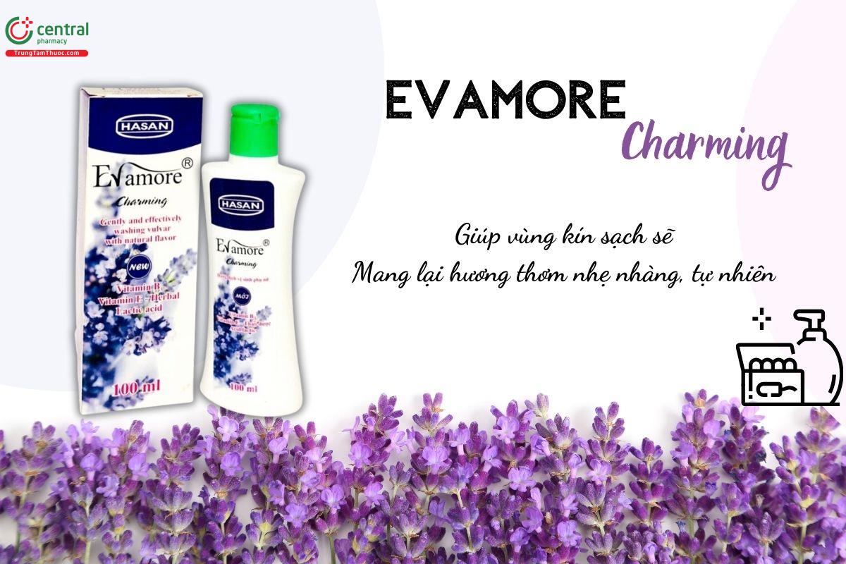 Dung dịch vệ sinh phụ nữ Evamore Charming Hasan tím 100ml làm sạch vùng kín an toàn