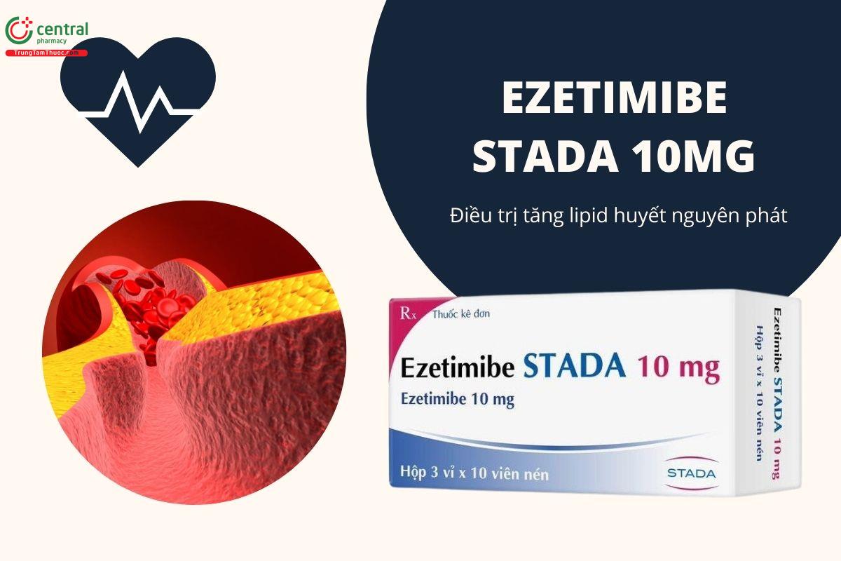 Thuốc Ezetimibe Stada 10mg làm giảm cholesterol máu (hộp 30 viên)