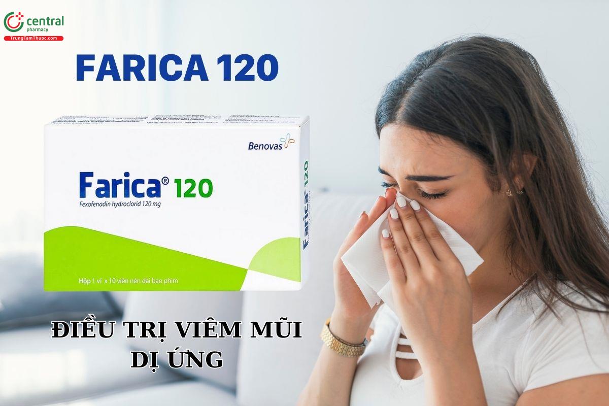 Thuốc Farica 120mg Benovas điều trị các triệu chứng của viêm mũi dị ứng