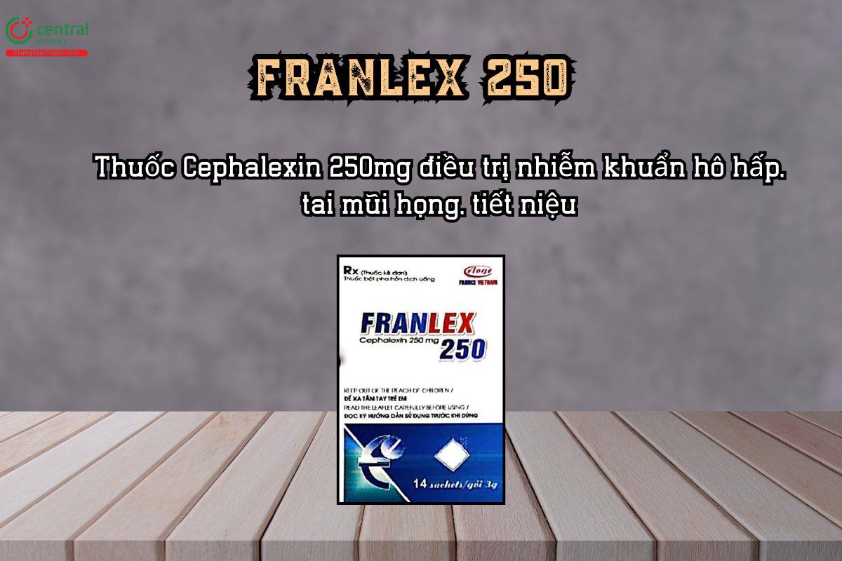 Thuốc FRANLEX 250 điều trị nhiễm khuẩn hô hấp, tai mũi họng, tiết niệu