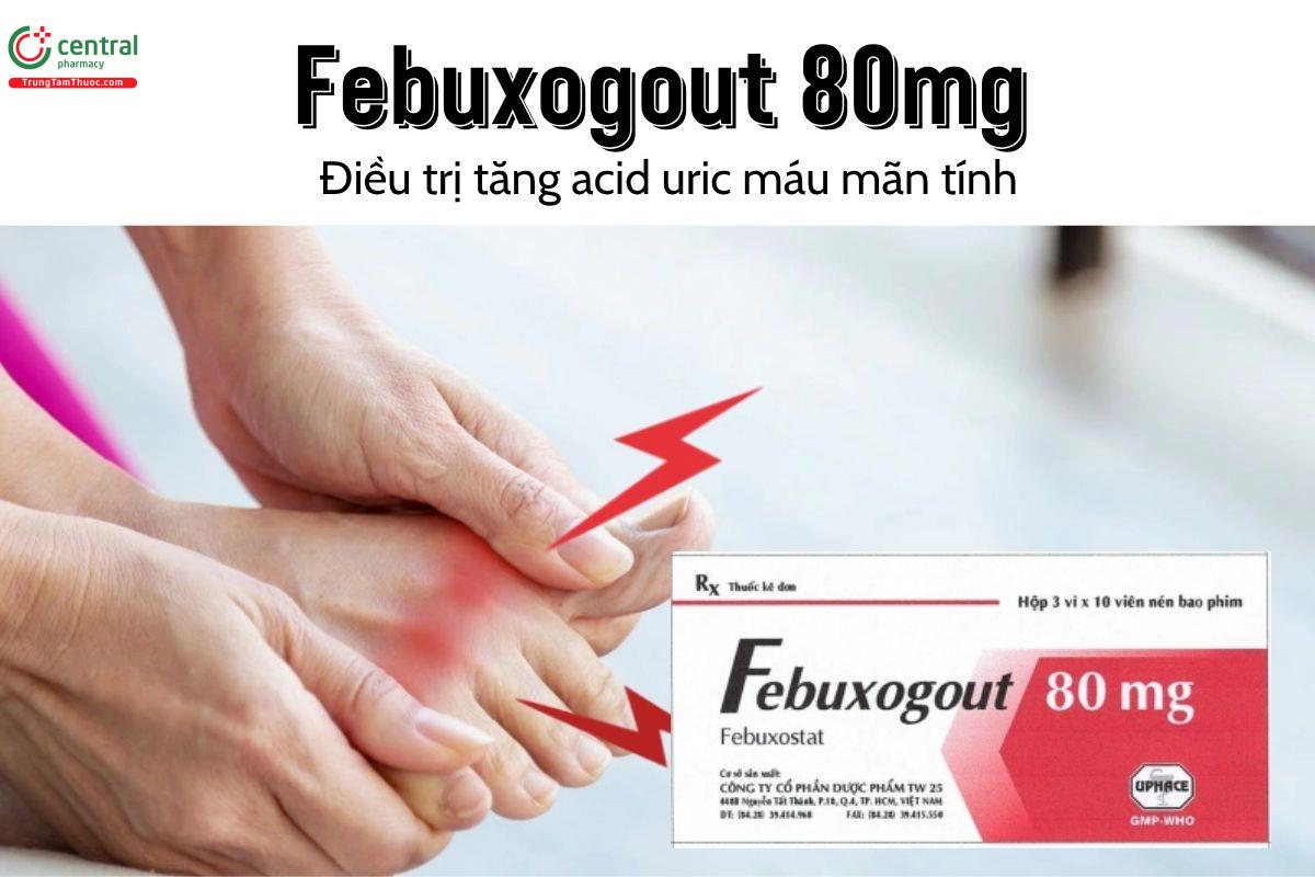 Thuốc Febuxogout 80mg - Điều trị tăng acid uric máu mãn tính