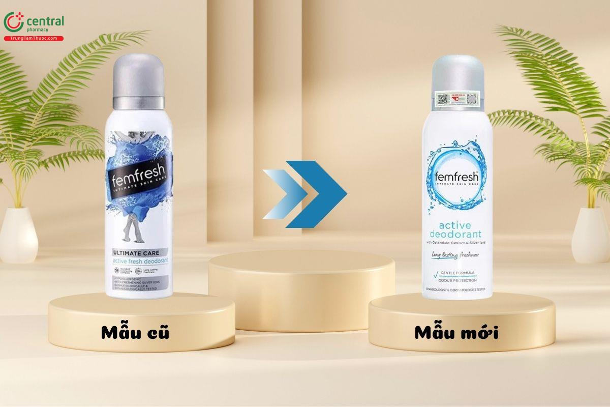 ​ Thay đổi mẫu mã của sản phẩm Femfresh Active Deodorant   ​