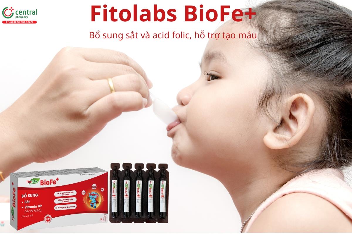 Fitolabs BioFe+ hỗ trợ bổ sung sắt và acid folic, hỗ trợ tạo máu