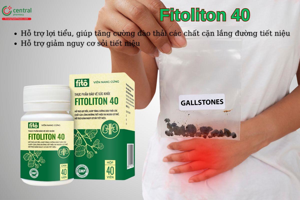 Viên uống Fitoliton 40 giúp lợi tiểu, hỗ trợ đào thải chất cặn lắng đóng ở đường tiết niệu ra khỏi cơ thể
