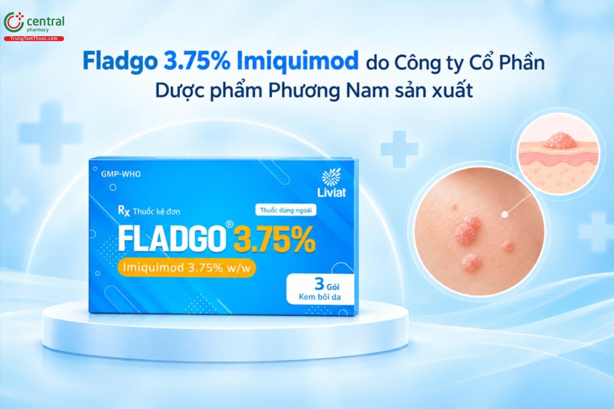 Thuốc Fladgo 3.75% điều trị chứng dày sừng quang hóa điển hình, không tăng sừng, không phì đại