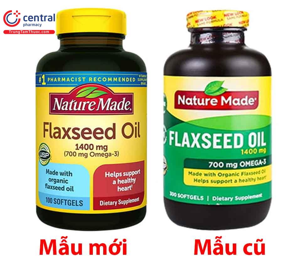 Phân biệt mẫu cũ mẫu mới Nature Made Flaxseed Oil 1400mg
