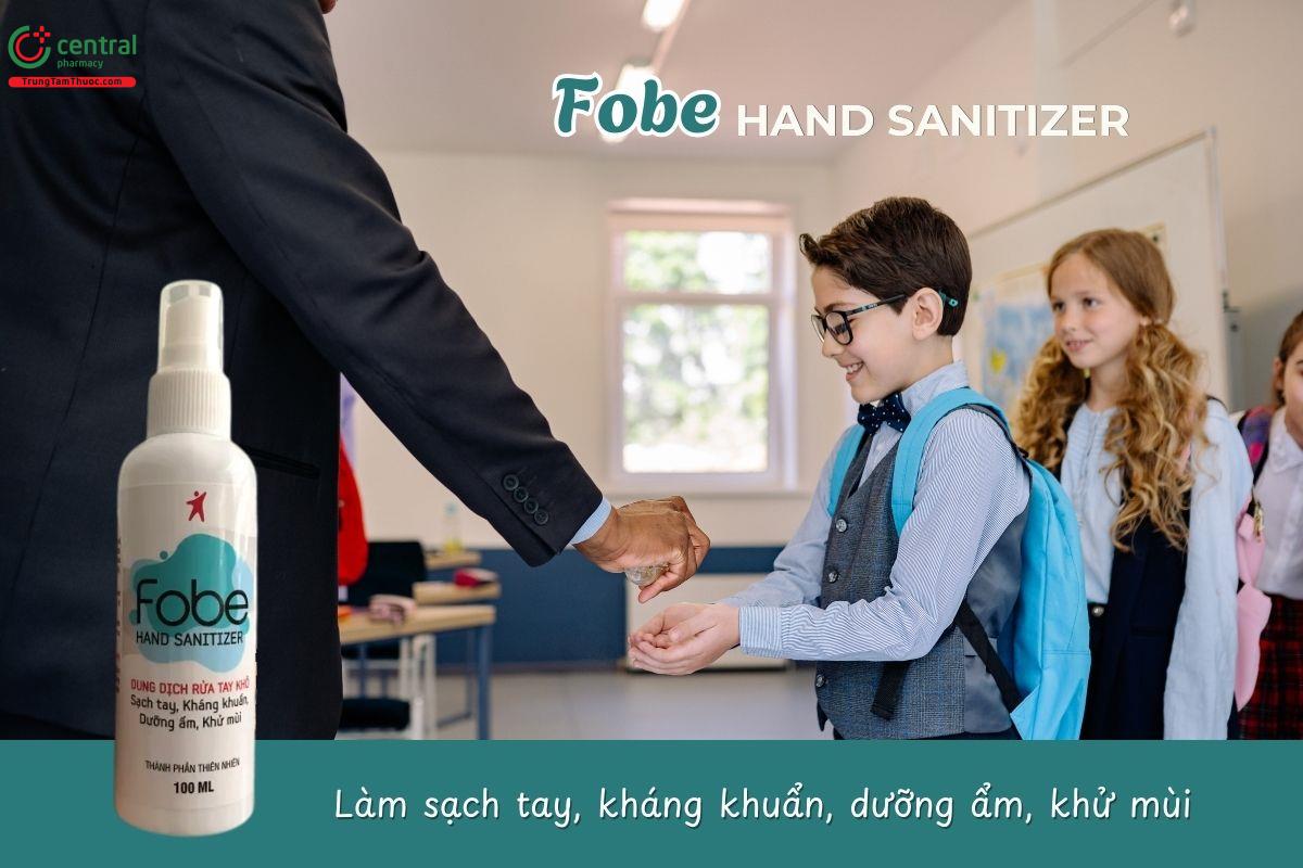 Dung dịch rửa tay khô Fobe Hand Sanitizer giúp làm sạch da tay, sát khuẩn