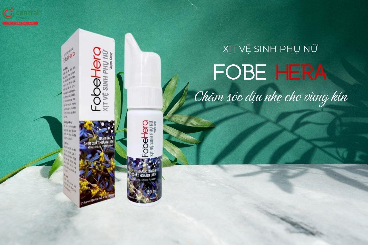 Xịt vệ sinh phụ nữ Fobe Hera giúp làm sạch và chăm sóc vùng kín nhẹ nhàng