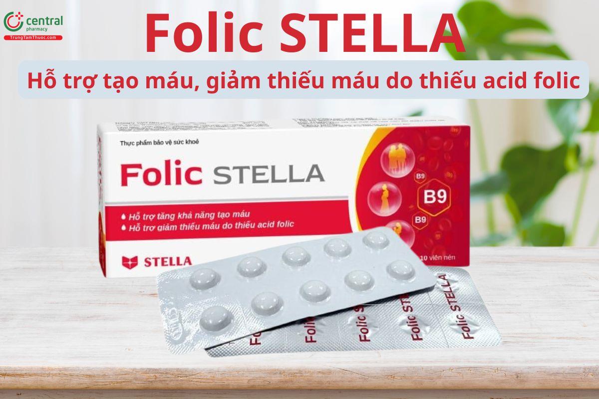Folic Stella bổ sung acid folic hỗ trợ khả năng tạo máu