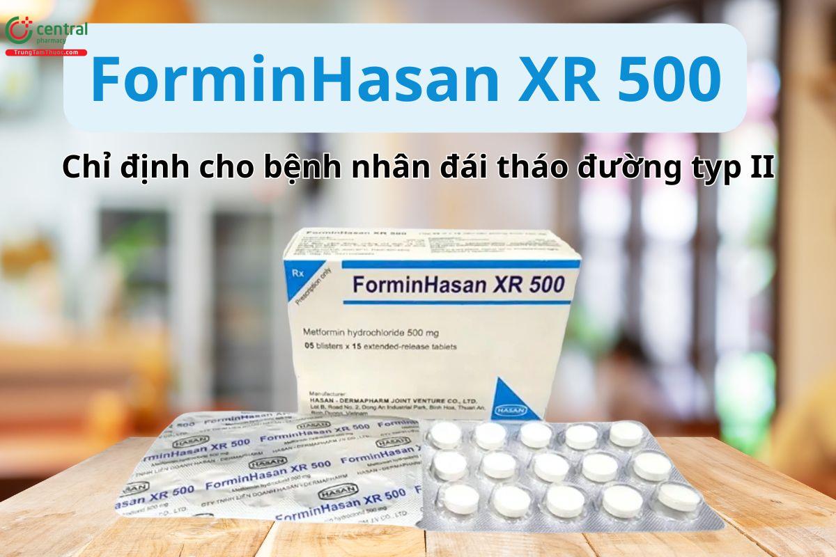 ForminHasan XR 500 điều trị đái tháo đường typ II
