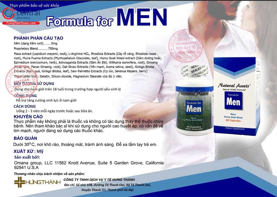Giấy xác nhận nội dung quảng cáo của sản phẩm Formula For Men