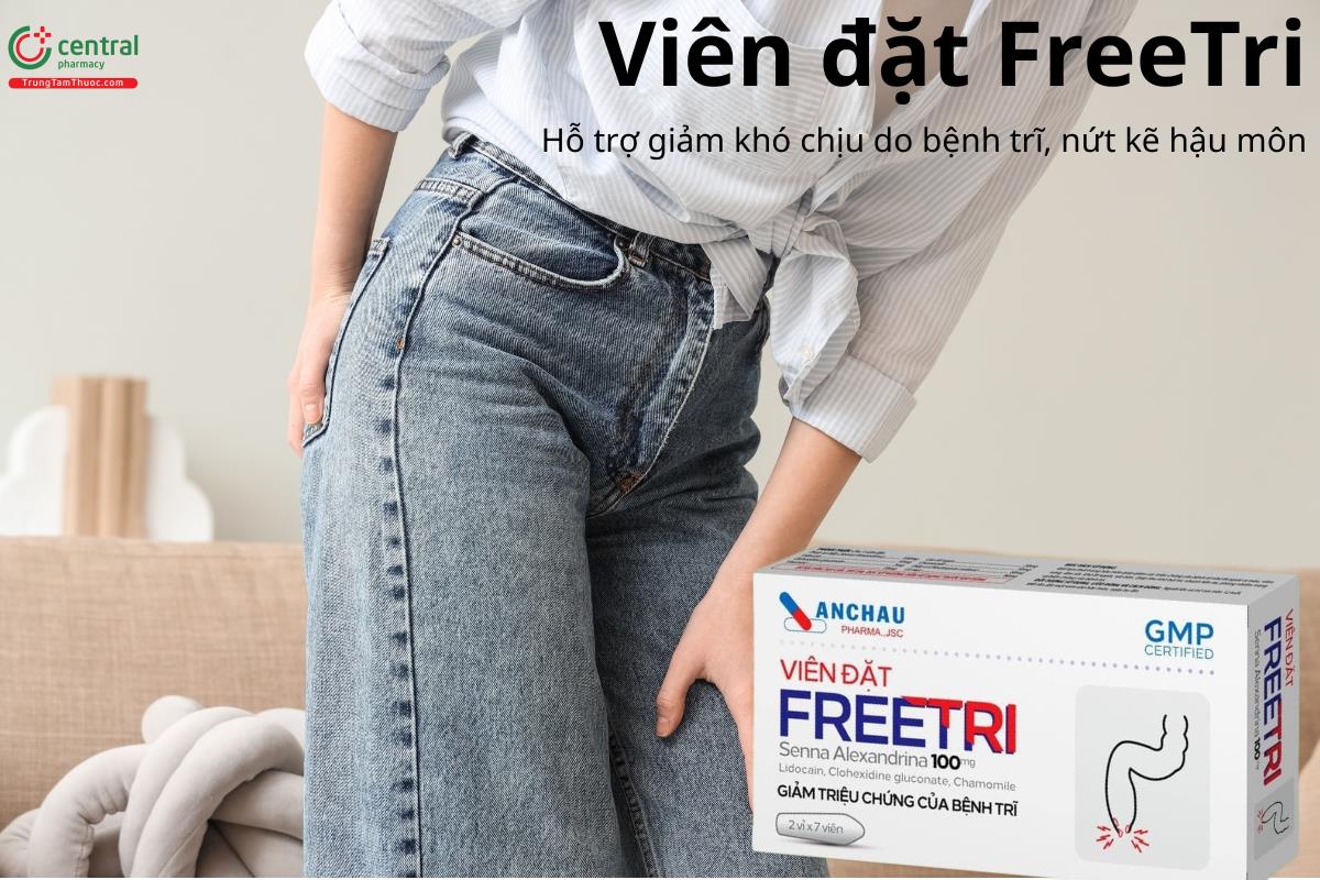 Viên đặt FreeTri hỗ trợ giảm khó chịu do bệnh trĩ, nứt kẽ hậu môn