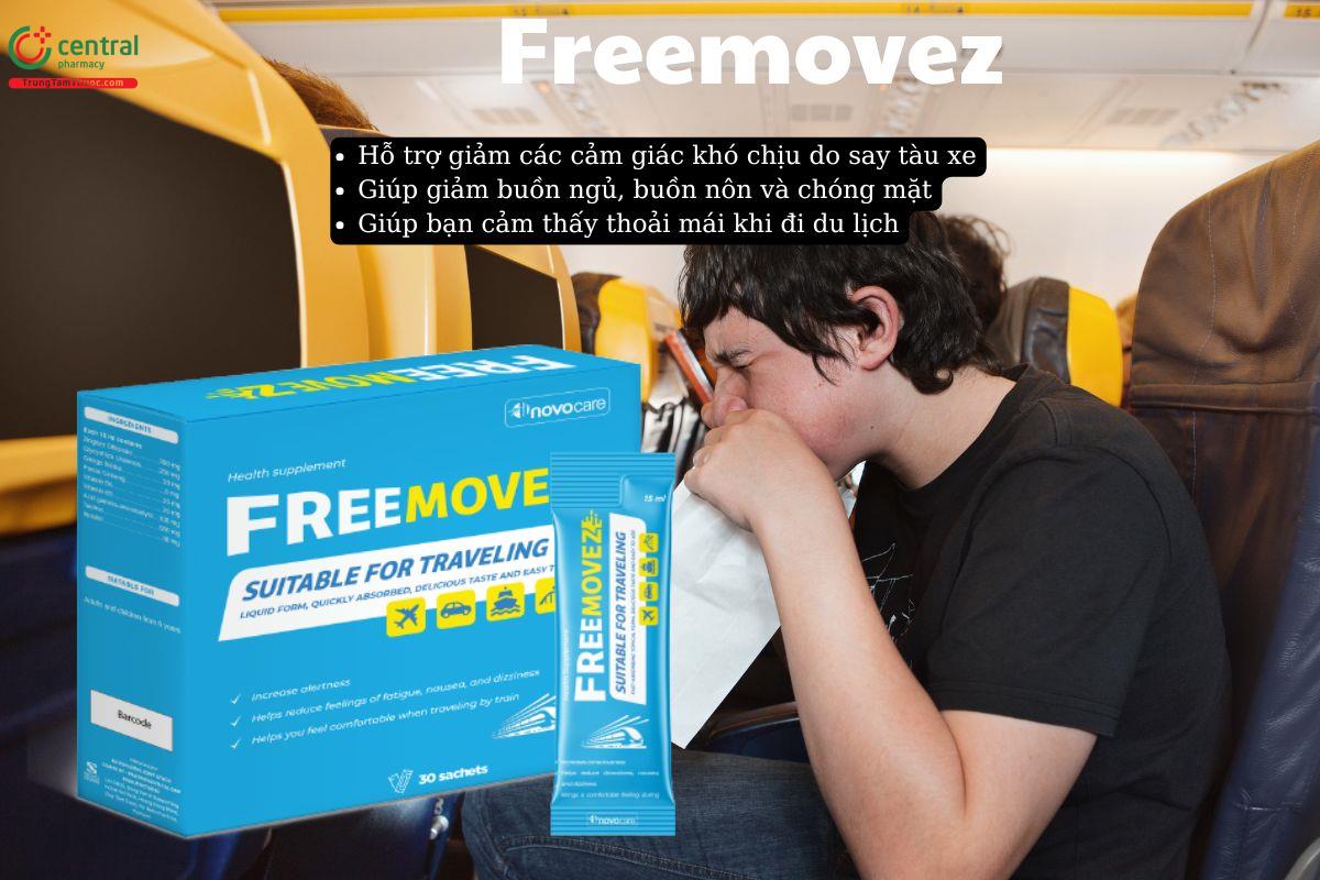 Freemovez Novopharm giúp giảm các triệu chứng buồn nôn, chóng mặt do say tàu xe