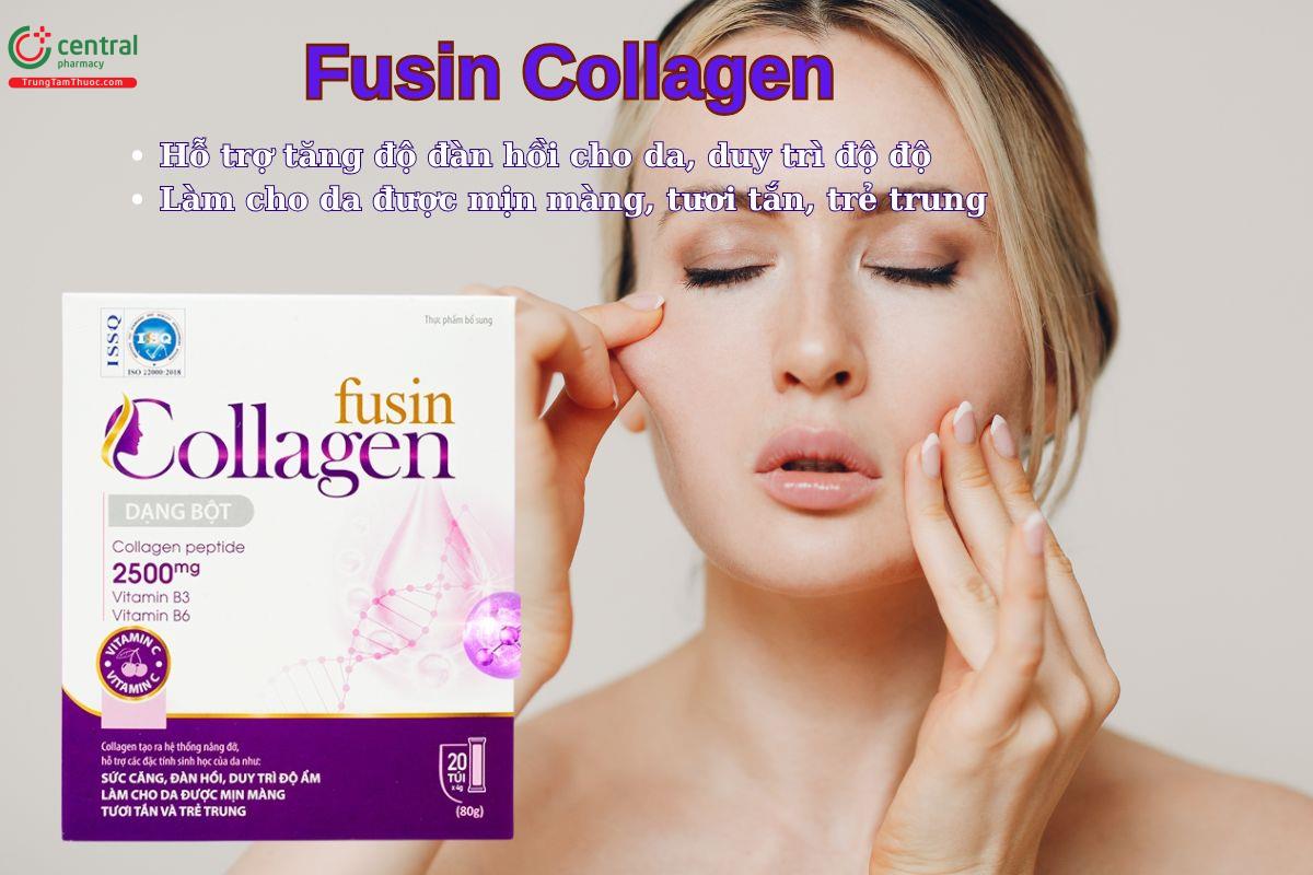 Fusin Collagen giúp tăng độ đàn hồi cho da, giúp da tươi trẻ