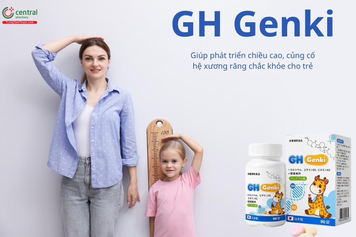 GH Genki giúp bổ sung dưỡng chất, hỗ trợ phát triển chiều cao cho trẻ