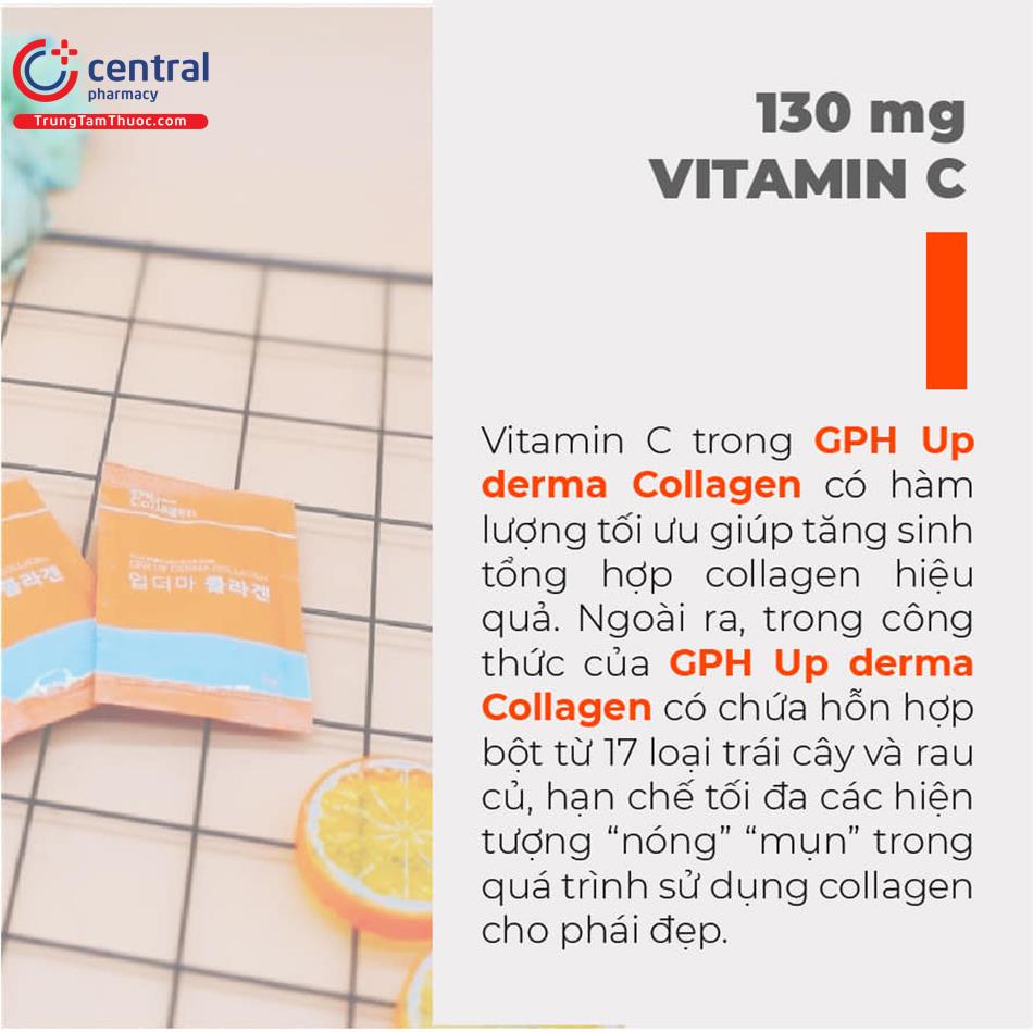 Vitamin C trong GPH Up derma Collagen